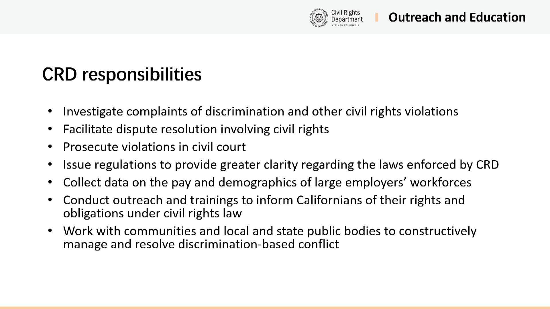 CA Civil Rights: "Civil Rights At California Businesses"